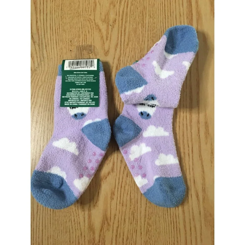 New Bundle Of 2 Girls Snuggadoo Lamb Fleece Socks Size1-7